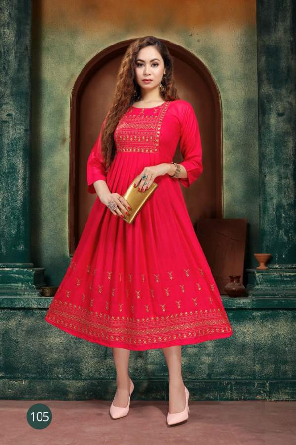 Razzo Zarina Fancy Ethnic Wear Embroidery Work Anarkali Kurti Collection